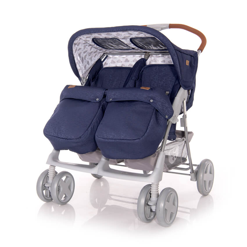 

Коляска для двойни TWIN dark blue clouds Bertoni/Lorelli BMK77337