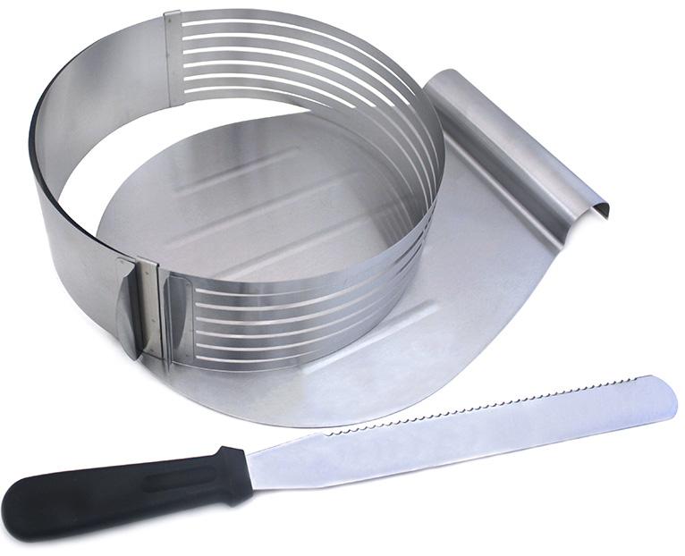 

Форма для нарезки бисквита диаметр 24.5-33см, регулируемая с ножом и подносом Kamille DP38647