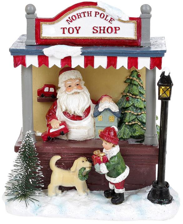 

Композиция новогодняя North Pole Toy Shop с LED подсветкой 15х10х17см, полистоун Bona DP69433