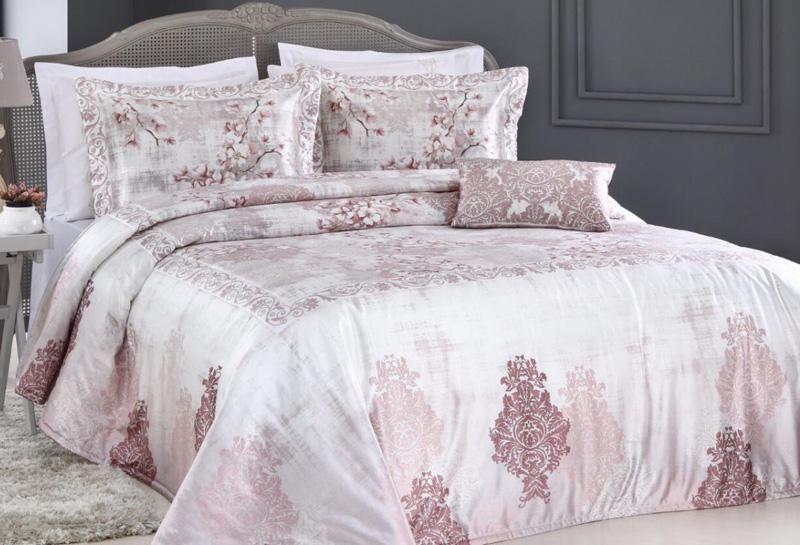 

Покрывало постельное MIA Pink 270х260см с наволочками и декоративными подушками, сатин Pepper Home DP70794