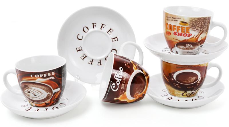 

Набор кофейный Coffee shop-bakery 4 чашки 225мл с блюдцами Bona DP39222