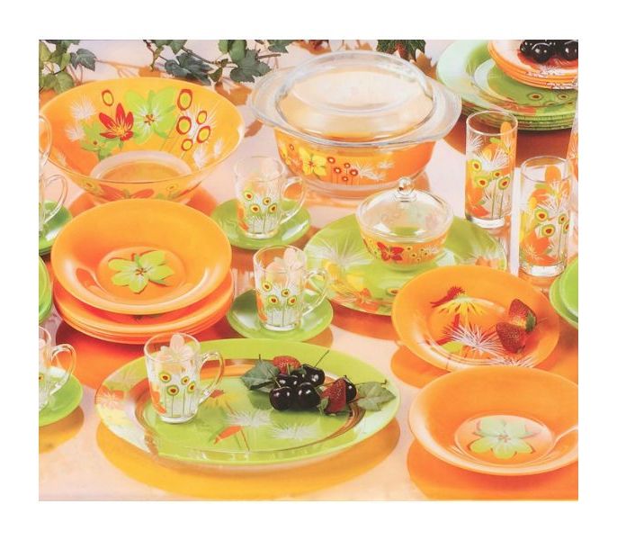 

Сервіз столовий Luminarc Pop Flowers Green/Orange 46 пр. LM-5207n