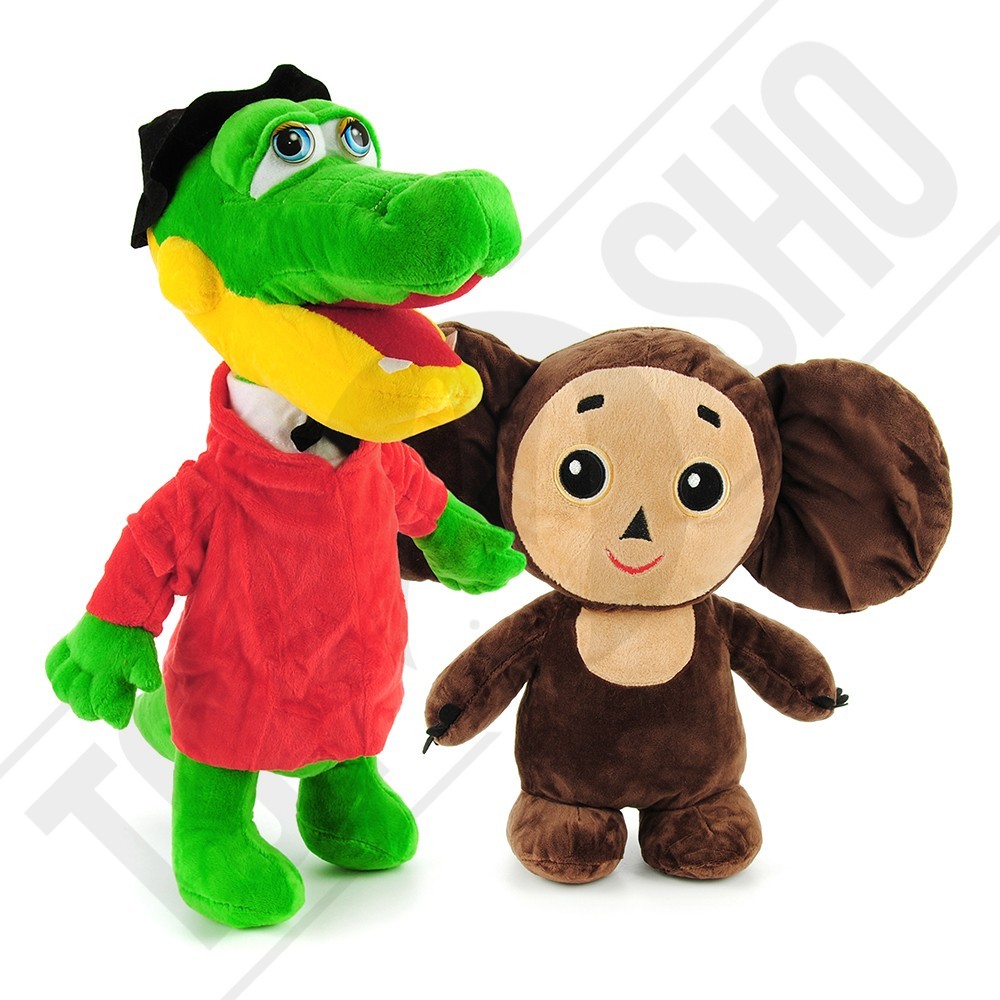 

Комплект м'яких іграшок KinderToys Чебурашка і Крокодил Гена 27/40 см