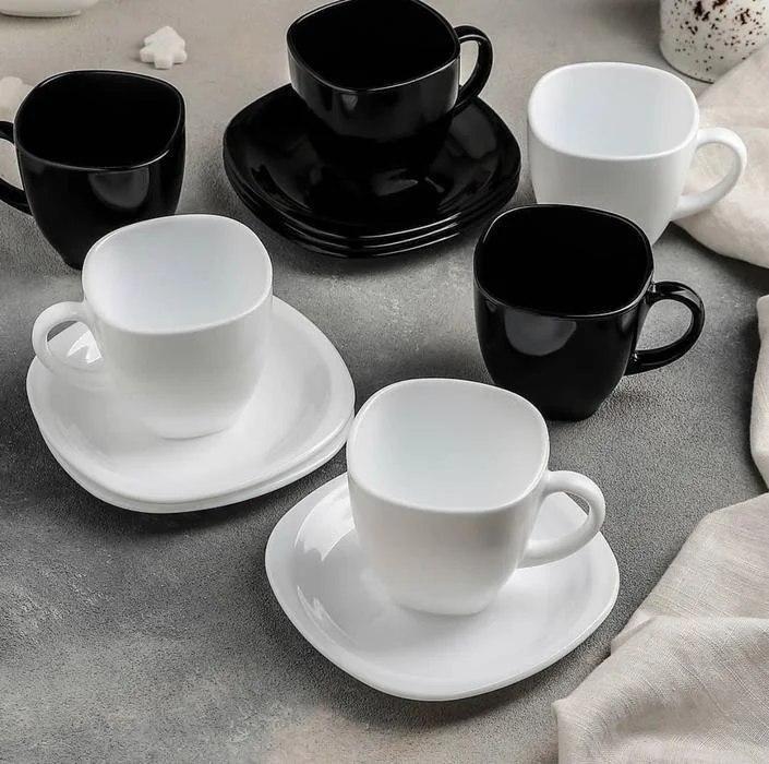 

Набір чайний Luminarc Carine Black/White 220 мл LM-2371d