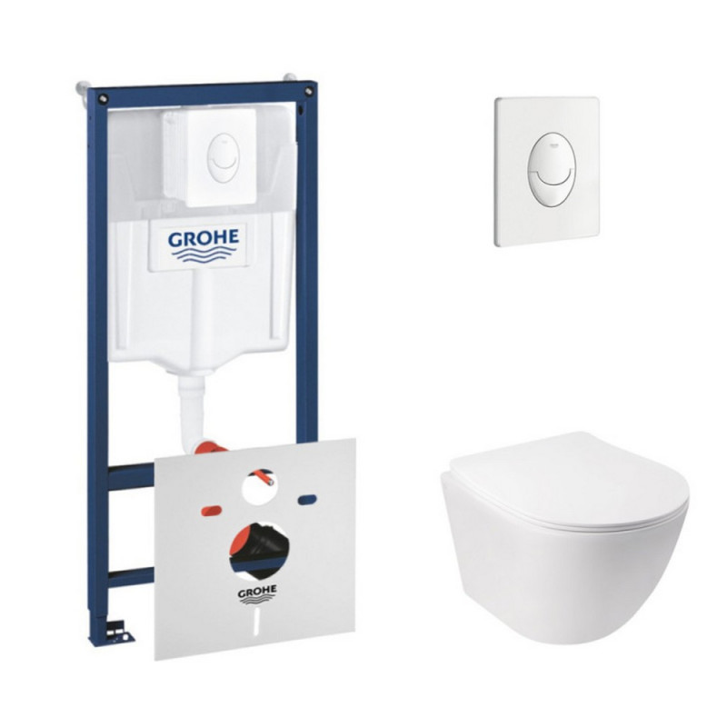 

Комплект инсталляция 4 в 1 Grohe Rapid SL 38722001 и унитаз с сиденьем Qtap Jay QT07335176W (SD00038245)