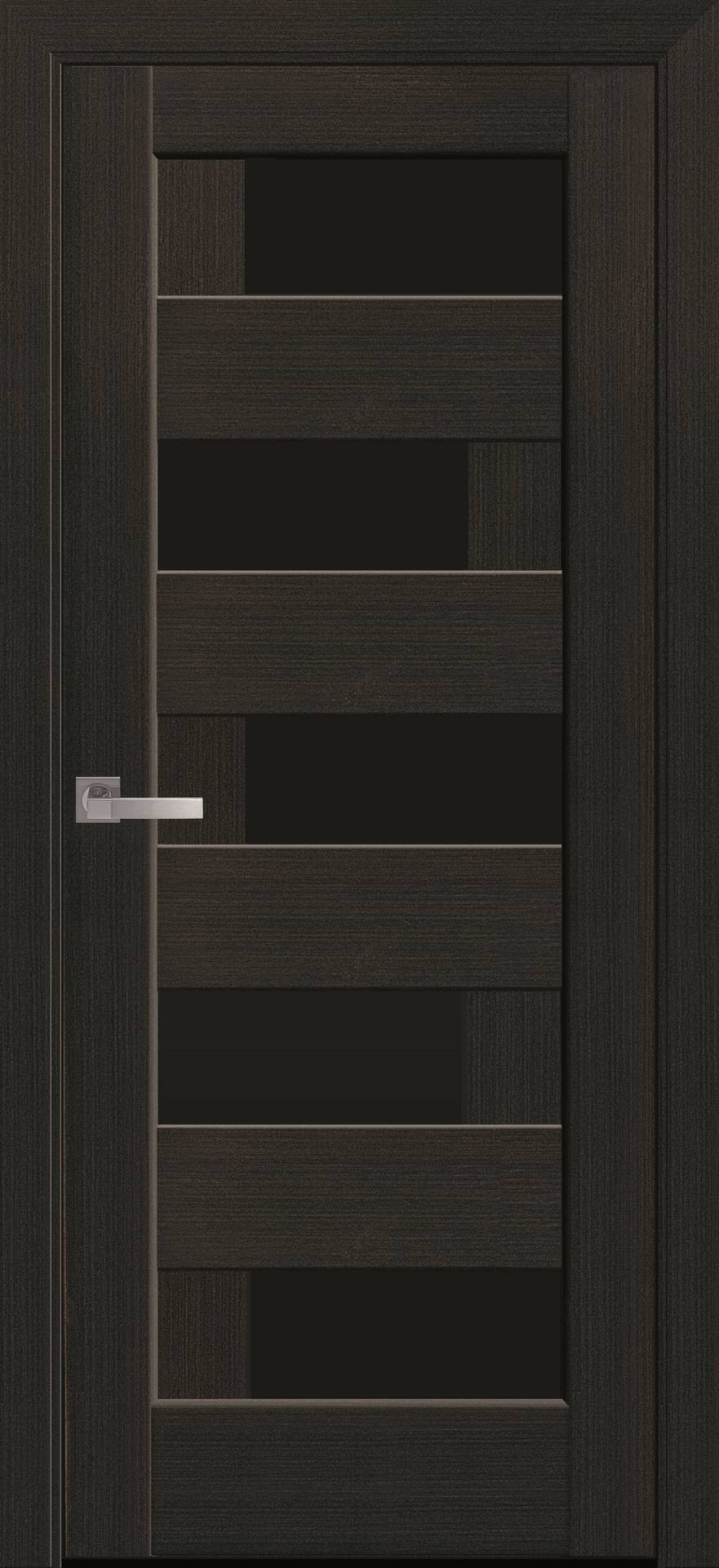 

Двери межкомнатные Новый Стиль Пиана-blk-Венге-New-1 черное стекло 800*2000