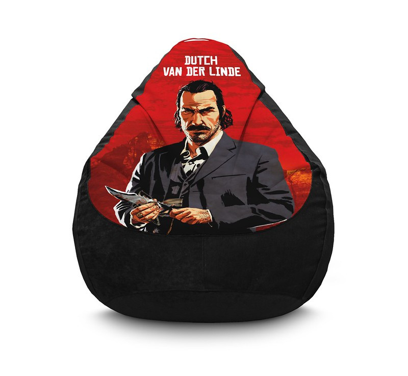 

Кресло мешок iPuff "RDR 2. Dutch van der Linde" Флок XL (80x110 см) Черный