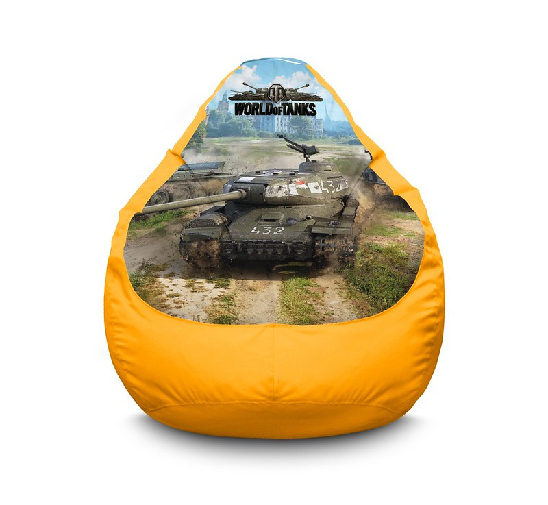 

Кресло мешок iPuff "World of Tanks. Tank on the road" Оксфорд XXXL (100х135Желтый