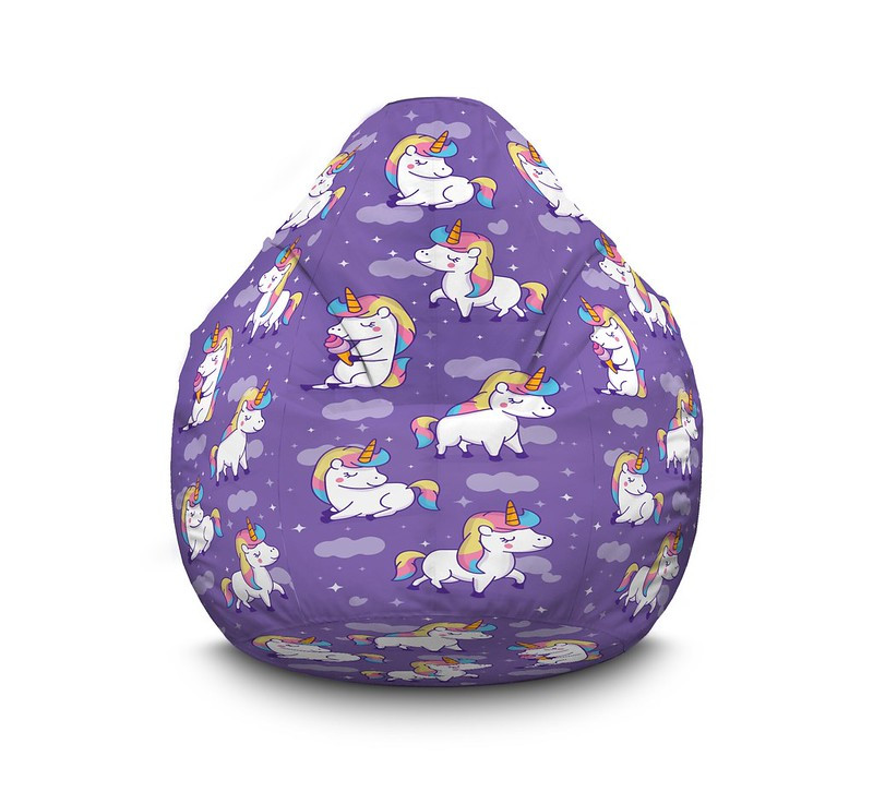 

Кресло мешок iPuff "Unicorn and ice cream" Флок XXXL (100х135 см) Сиреневый
