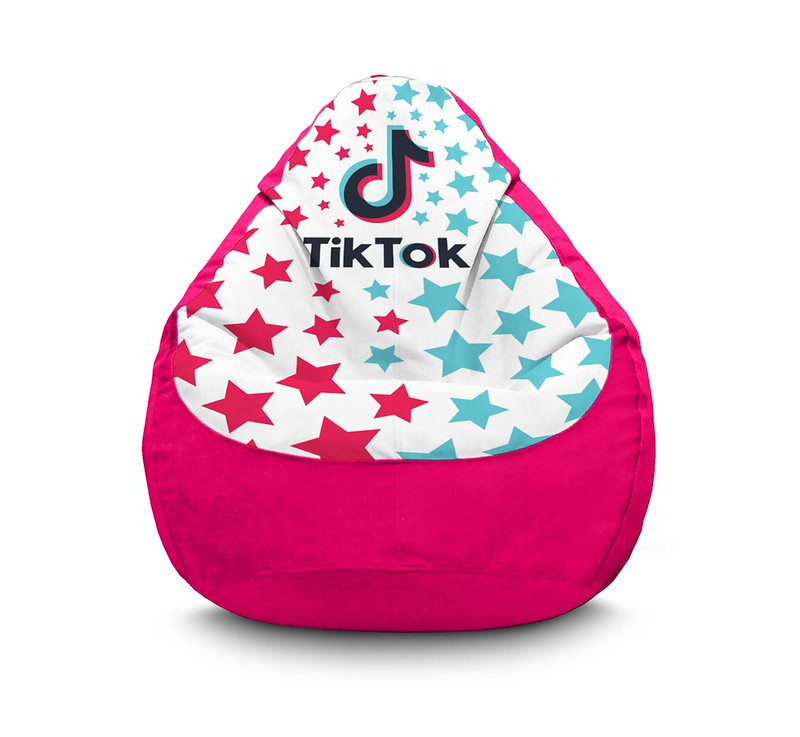 

Кресло мешок iPuff "Tik Tok. Super star. Pink" Флок XXL (90х125 см) Розовый