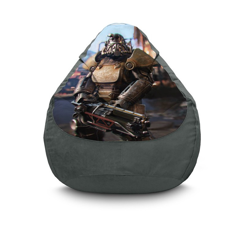 

Кресло мешок iPuff "Fallout. Power armor" Флок XL (80x110 см) Серый