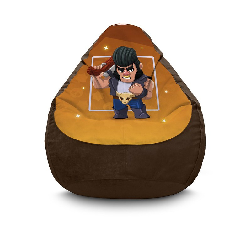 

Кресло мешок iPuff "Brawl Stars. Bull" Флок XL (80x110 см) Коричневый