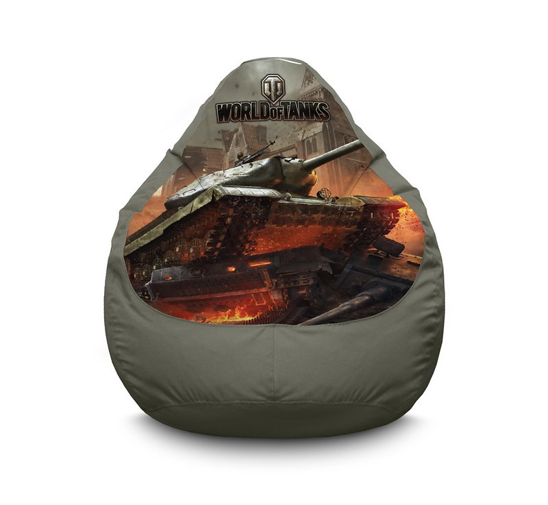 

Кресло мешок iPuff "World of Tanks. Battle" Оксфорд XXL (90х125 см) Серый