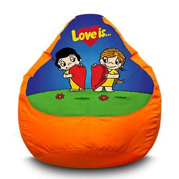 

Кресло мешок iPuff "Love is...две половинки" Оксфорд XXXL (100х135 см) Оранжевый