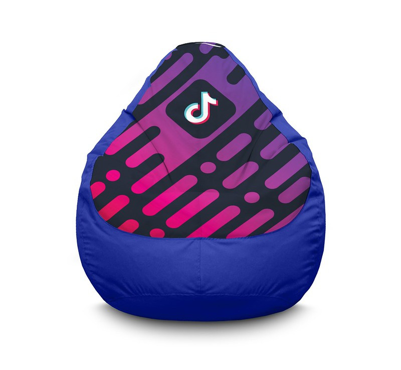 

Кресло мешок iPuff "Tik Tok. Diagonal background. Blue" Оксфорд XXL (90х125 см) Синий