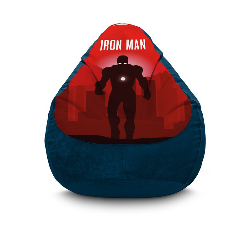 

Кресло мешок iPuff "Iron Man. Silhouette" Флок XXXL (100х135 см) Синий