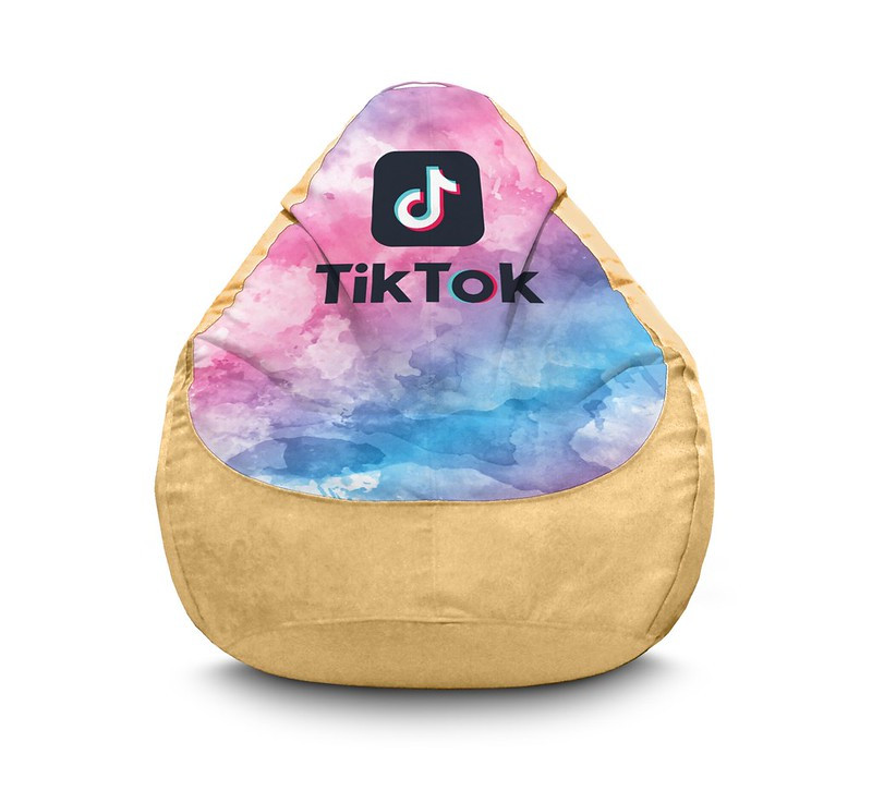 

Кресло мешок iPuff "Tik Tok. Watercolor. Beige" Флок XXL (90х125 см) Бежевый