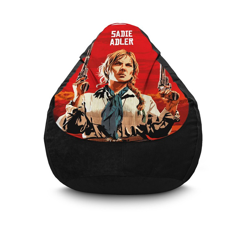 

Кресло мешок iPuff "RDR 2. Sadie Adler" Флок XXL (90х125 см) Черный