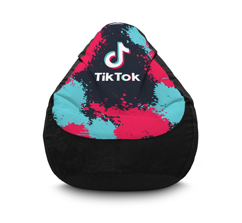 

Кресло мешок iPuff "Tik Tok. Mega splash. Black" Флок XL (80x110 см) Черный