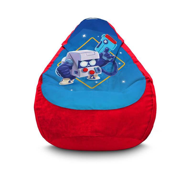 

Кресло мешок iPuff "Brawl Stars. 8-bit Red" Флок XL (80x110 см) Красный