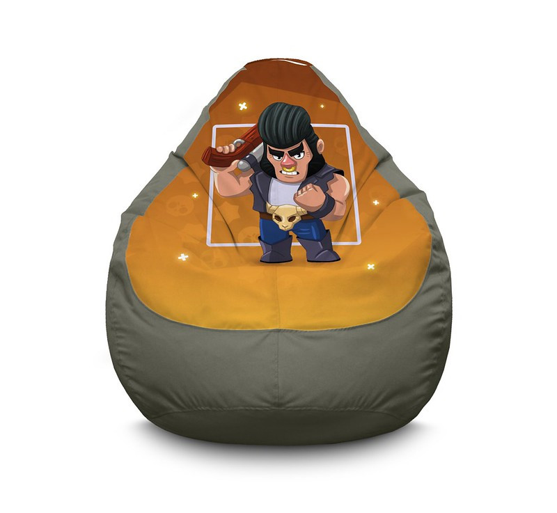

Кресло мешок iPuff "Brawl Stars. Bull" Оксфорд XL (80x110 см) Серый