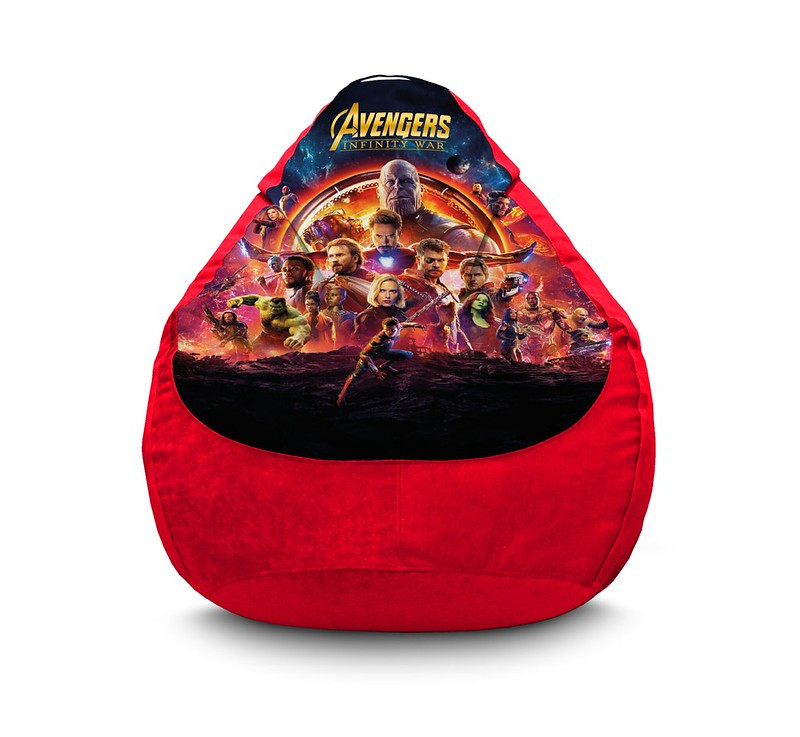 

Кресло мешок iPuff "Avengers. Infinity war. Red" Флок XXL (90х125 см) Красный