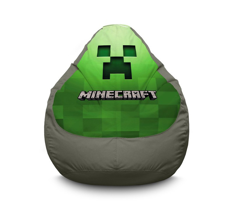 

Кресло мешок iPuff "Minecraft Creeper" Оксфорд XXL (90х125 см) Серый