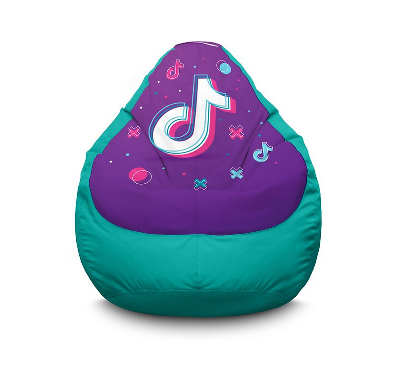 

Кресло мешок iPuff "Tik Tok. Big logo. Light blue" Оксфорд XXXL (100х135 см) Бирюзовый