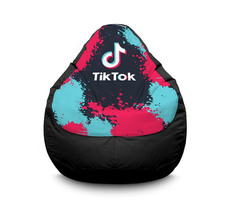 

Кресло мешок iPuff "Tik Tok. Mega splash. Black" Оксфорд XXXL (100х135 см) Черный