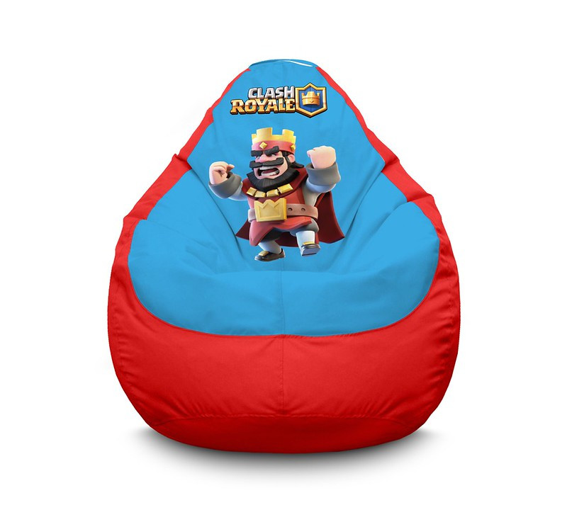 

Кресло мешок iPuff "Clash Royale. Angry king" Оксфорд XXXL (100х135 см) Красный