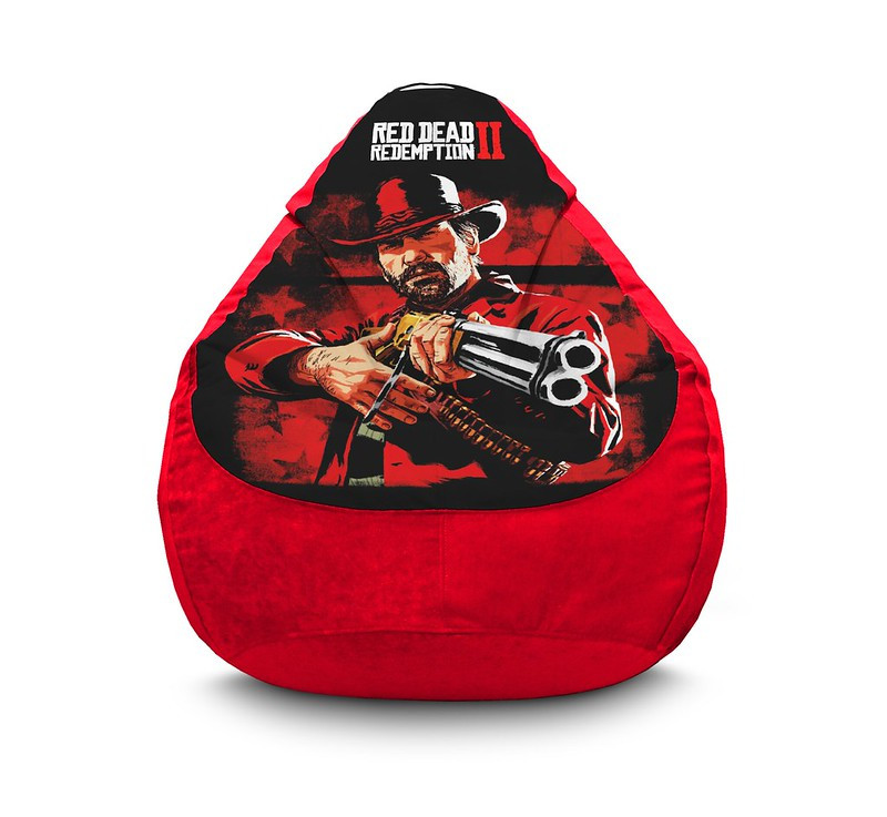 

Кресло мешок iPuff "RDR 2. Arthur Morgan and gun" Флок XXL (90х125 см) Красный
