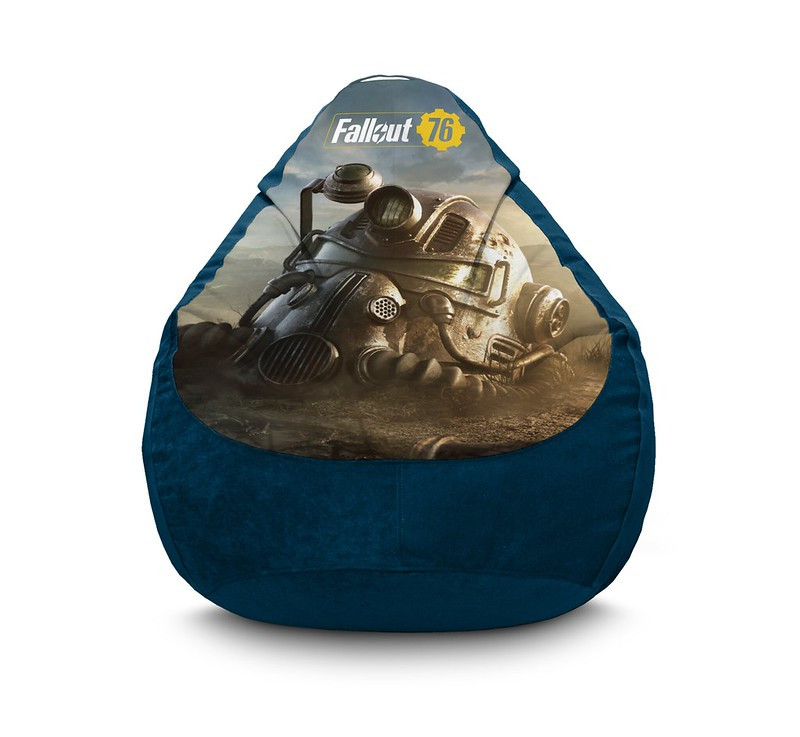

Кресло мешок iPuff "Fallout 76. Armor helm" Флок XXL (90х125 см) Синий