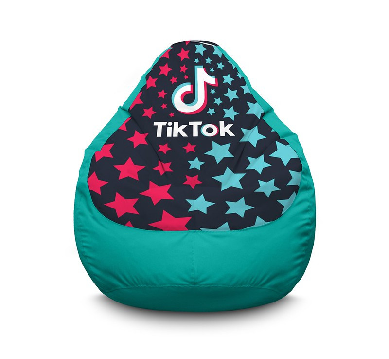 

Кресло мешок iPuff "Tik Tok. Super star. Light blue" Оксфорд XXXL (100х135 см) Бирюзовый