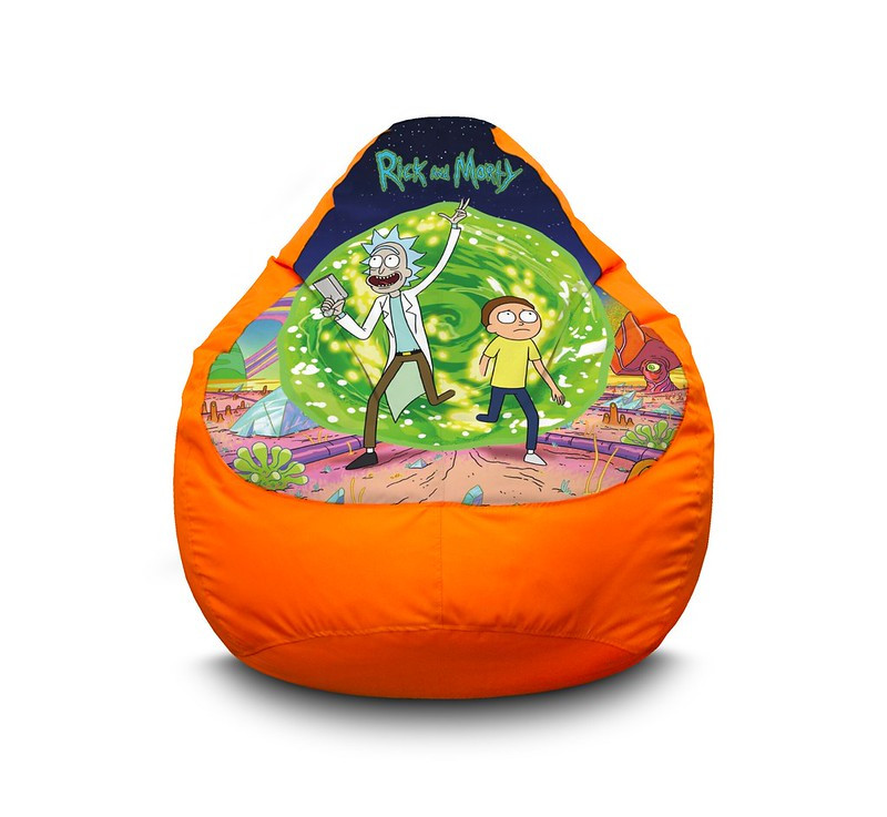 

Кресло груша iPuff "Rick and Morty" Оксфорд L (70x100 см) Оранжевый