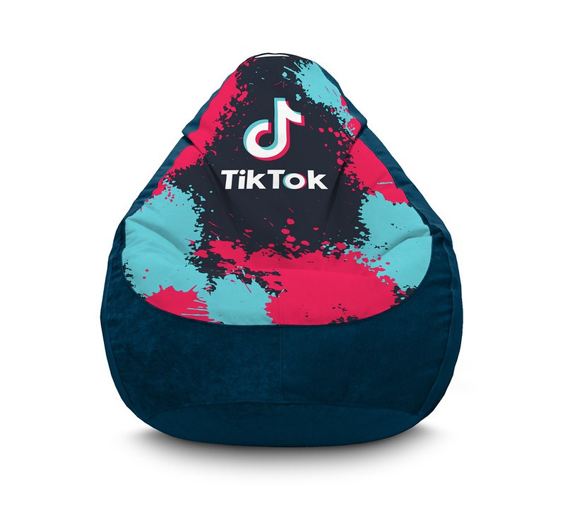 

Кресло мешок iPuff "Tik Tok. Mega splash. Dark blue" Флок XL (80x110 см) Синий