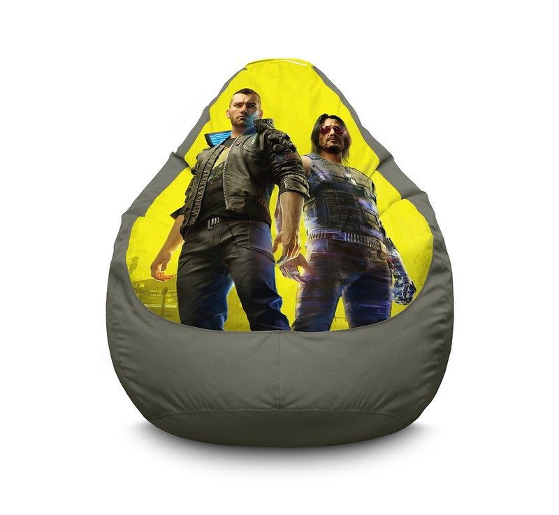 

Кресло мешок iPuff "Cyberpunk 2077. V and Johnny" Оксфорд XXL (90х125 см) Серый