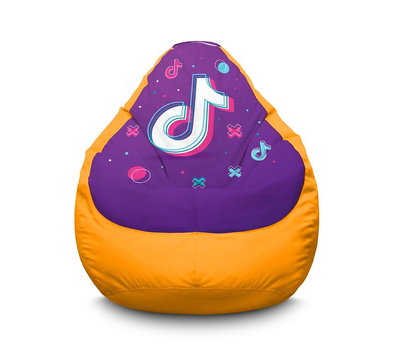 

Кресло мешок iPuff "Tik Tok. Big logo. Yellow" Оксфорд XXL (90х125 см) Желтый