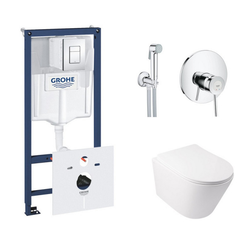 

Комплект инсталляция Grohe Rapid SL 38827000 и унитаз с сиденьем Qtap Swan QT16335178W + набор для гигиенического душа со смесителем Grohe BauClassic 2904800S (SD00038284)