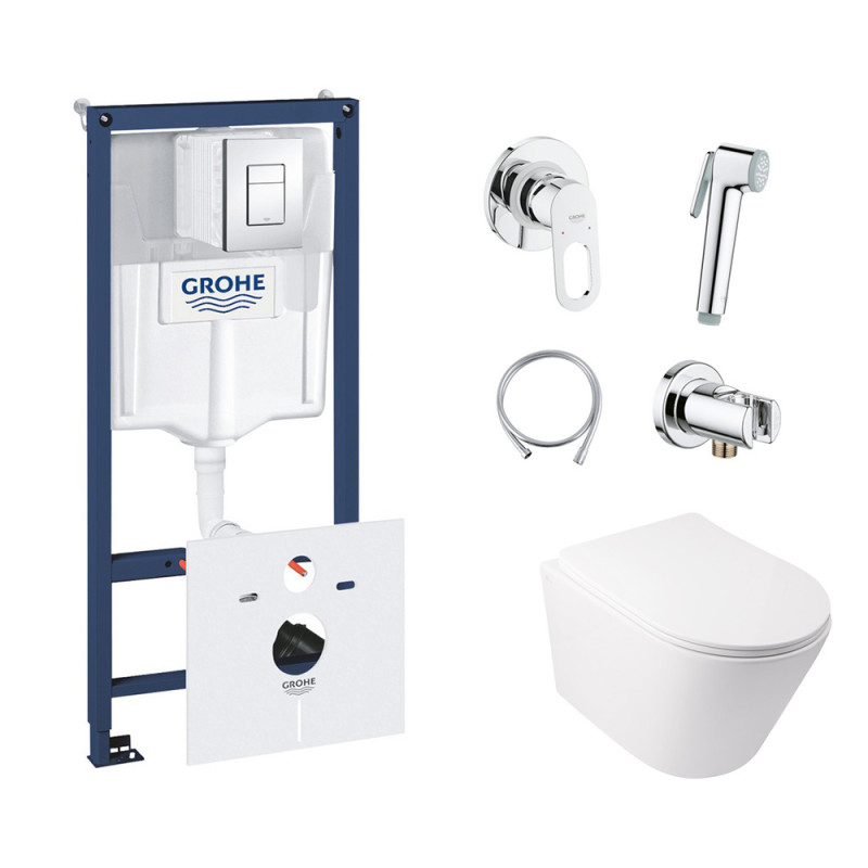 

Комплект инсталляция Grohe Rapid SL 38827000 и унитаз с сиденьем Qtap Swan QT16335178W + набор для гигиенического душа со смесителем Grohe BauLoop 111042 (SD00038283)