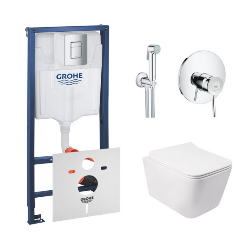 

Комплект инсталляция Grohe Rapid SL 38772001 и унитаз с сиденьем Qtap Crow QT05335170W + набор для гигиенического душа со смесителем Grohe BauClassic 2904800S (SD00038287)