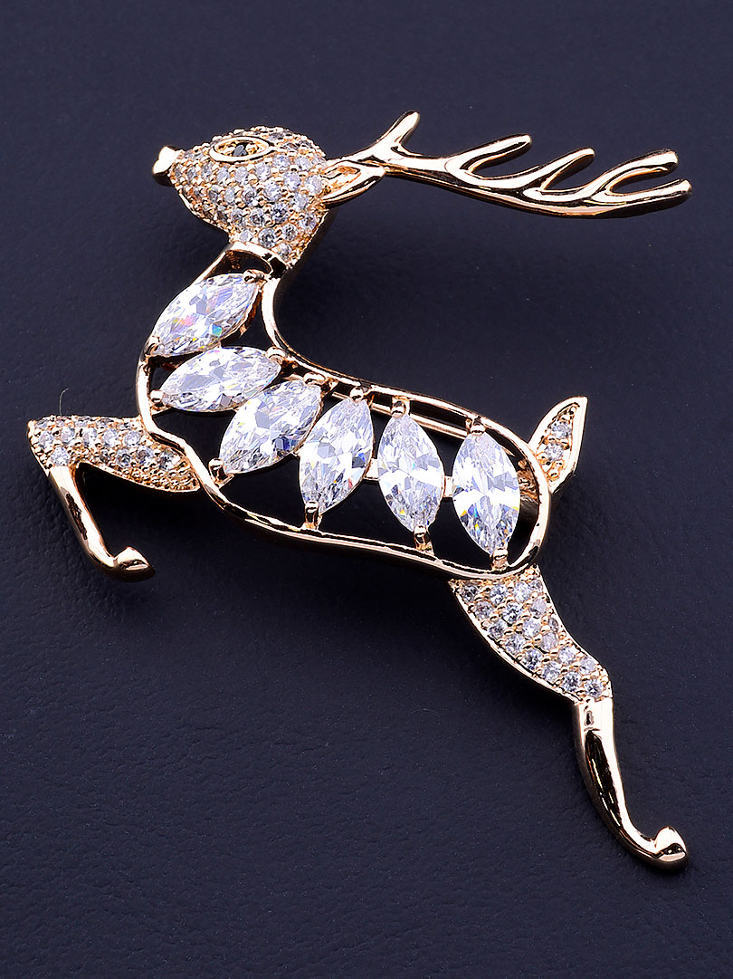 

Брошь Олененок Sunstones с позолотой 18К 037651