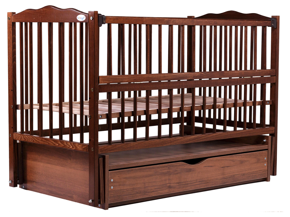 

Кровать Babyroom Веселка маятник, ящик, откидной бок DVMYO-3 бук орех