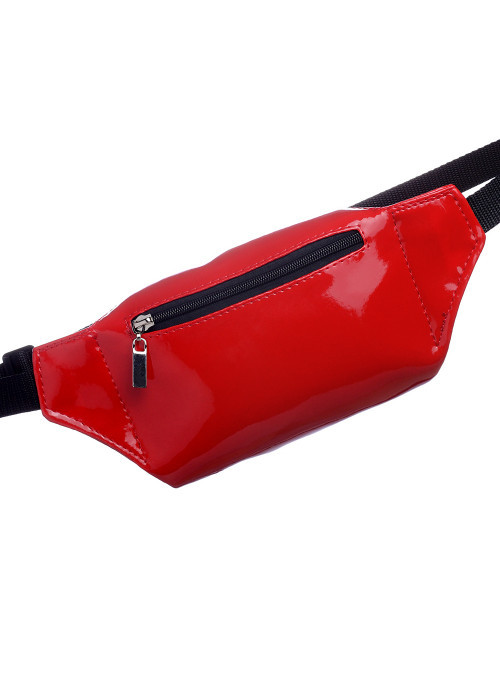 

Сумка на пояс бананка Sambag Tirso красная лаковая