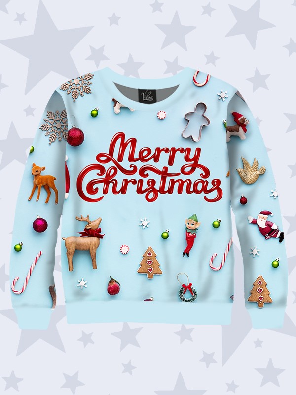 

Детский свитшот Merry Christmas игрушки - Vilno - Возраст 5 лет, рост 110-116 - 7752