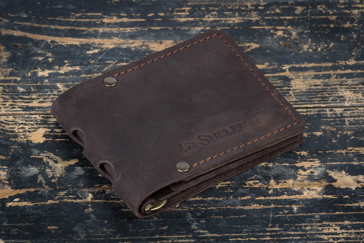 

Зажим для денег кожаный mod.Stayer brown + ПОДАРОК