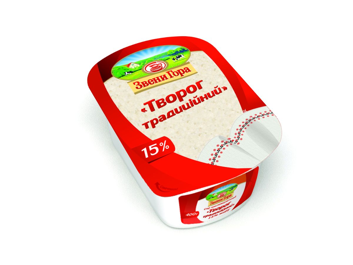 Купить Сир кисломолочний Звени Гора Творог традиційний 15% жиру 400г от ...