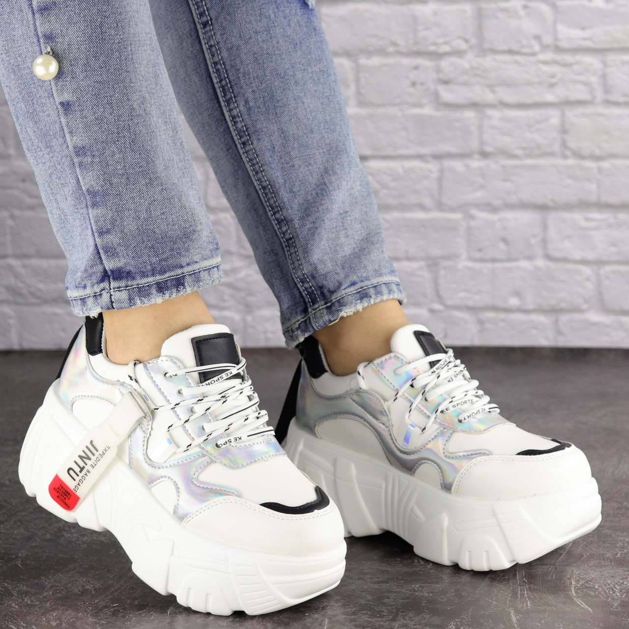 

Женские стильные кроссовки Fashion Sabella 1390 40 размер 25 см Белый