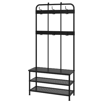 

Вешалка для одежды со скамейкой IKEA PINNIG 193 см Черный (203.297.89)