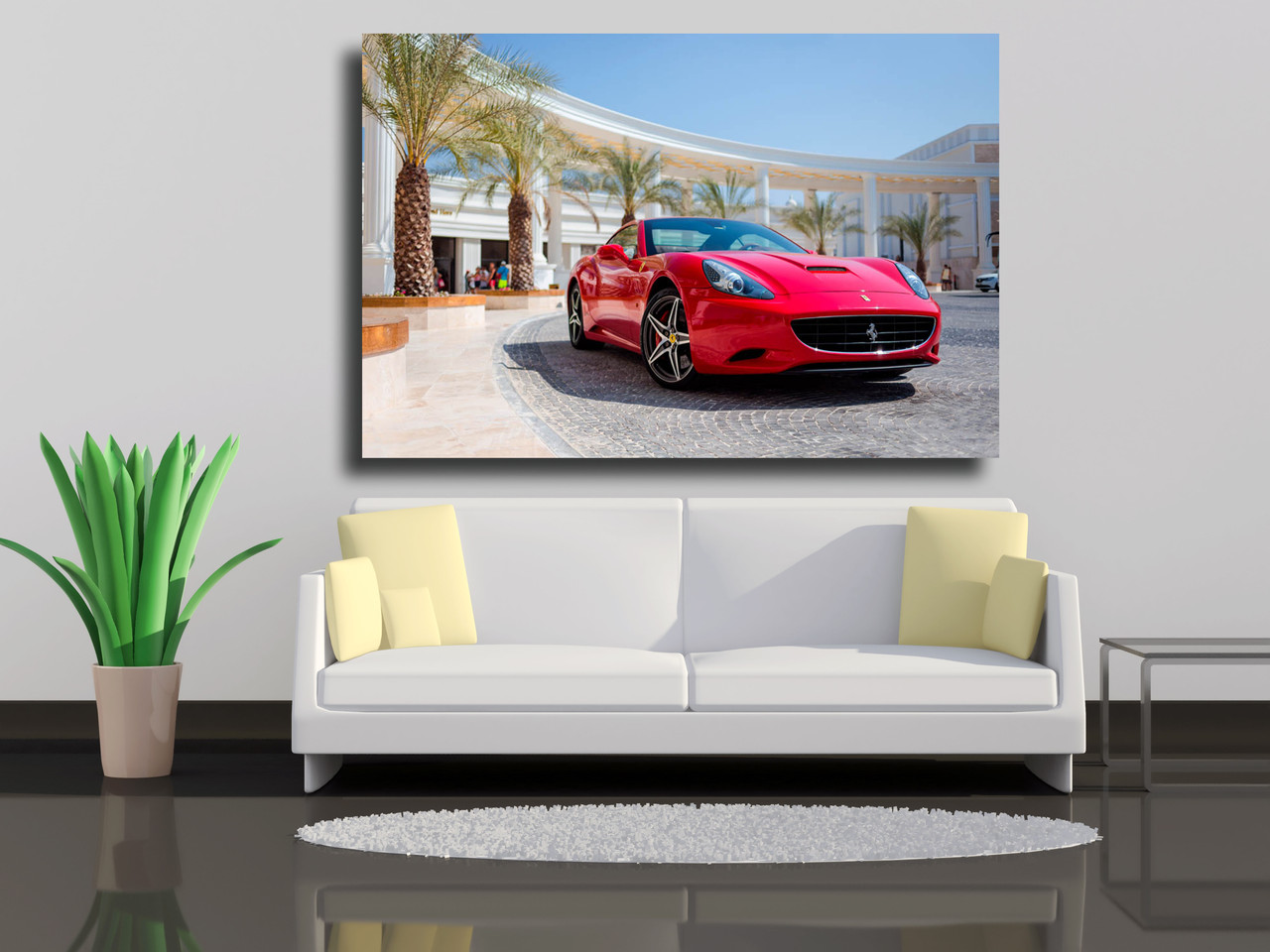 

Картины на холсте Красный суперкар Ferrari 75х50