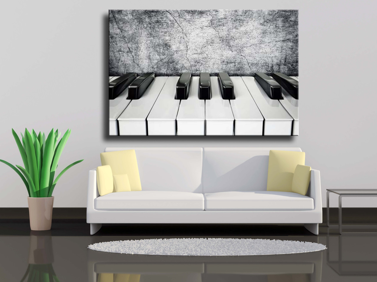 

Картина на холсте Абстракция Черно-белое пианино 75х50